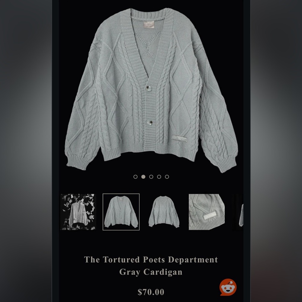 Taylor Swift TTPD cardigan